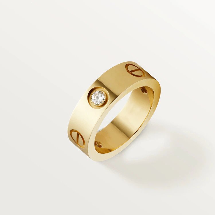 ¡®AuraJewelry¡¯LOVE RING 5.5MM 3 DIAMONDS PINK GOLD